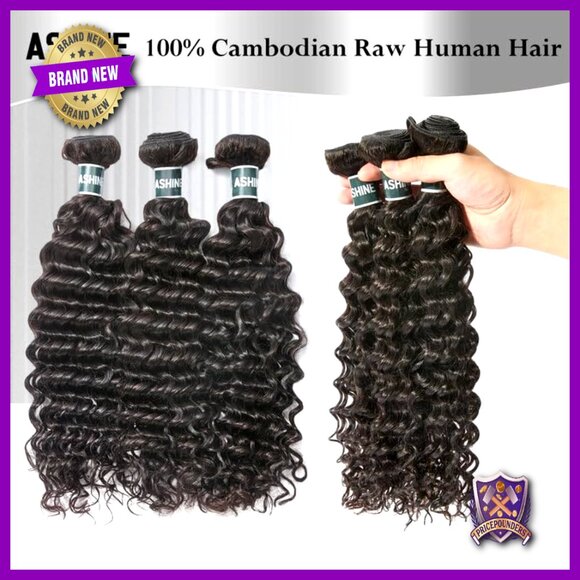 Deep Wave Human Hair Bundles 24-28 Inch Unprocessed Cambodian Raw Hair main image 4